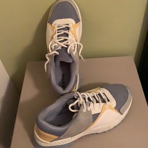 Justfab, blue/yellow/white, size 8 tennis shoes